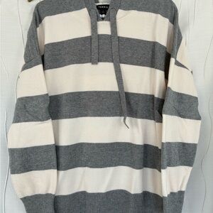 Torrid Gray and Cream Knit Hoodie